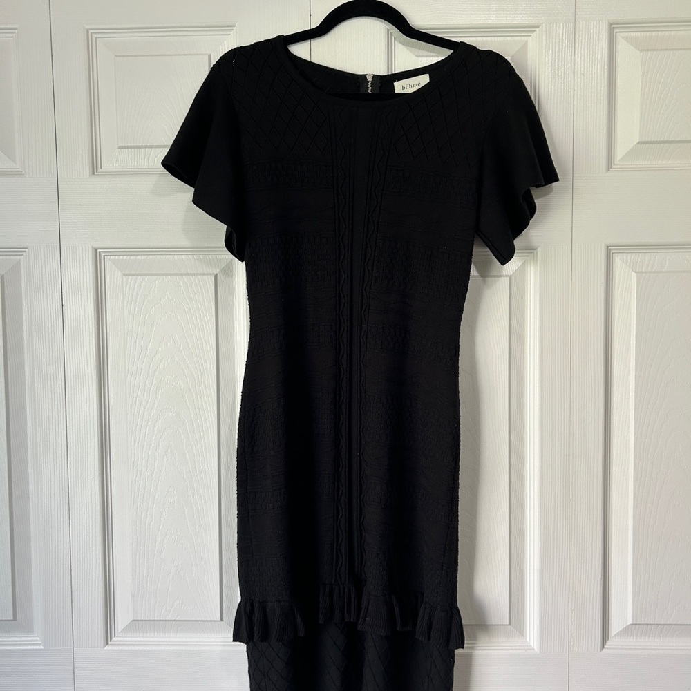 Bohme black sweater column midi dress size small